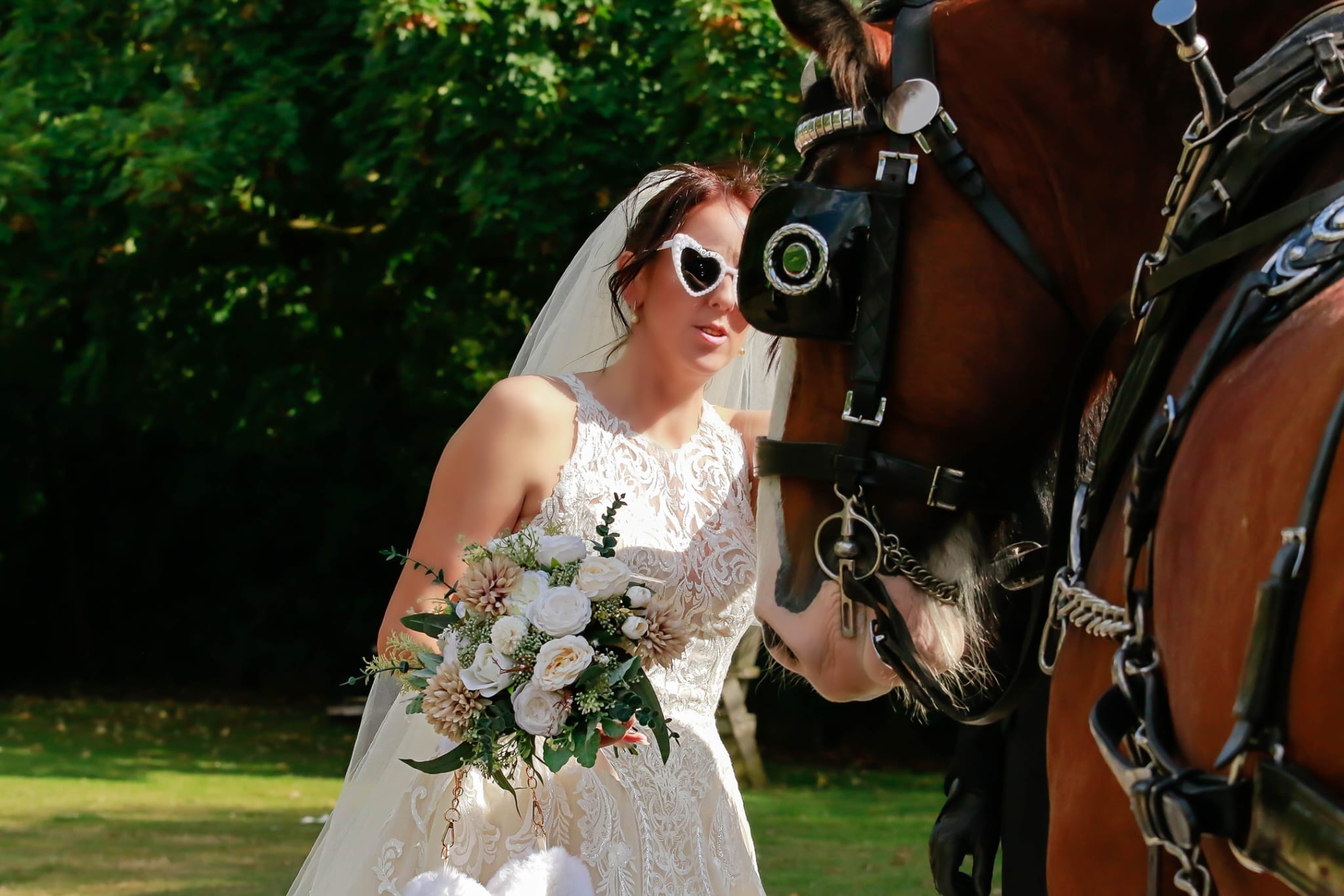 Wedding with Shire horses